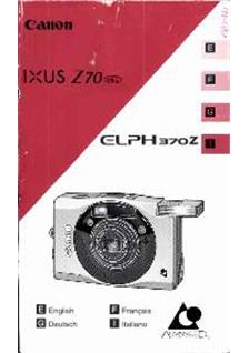 Canon Ixus Z 70 manual. Camera Instructions.